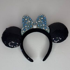 Disneyland 60th Anniversary Sequin Mouse Ears Headband - Black and Blue